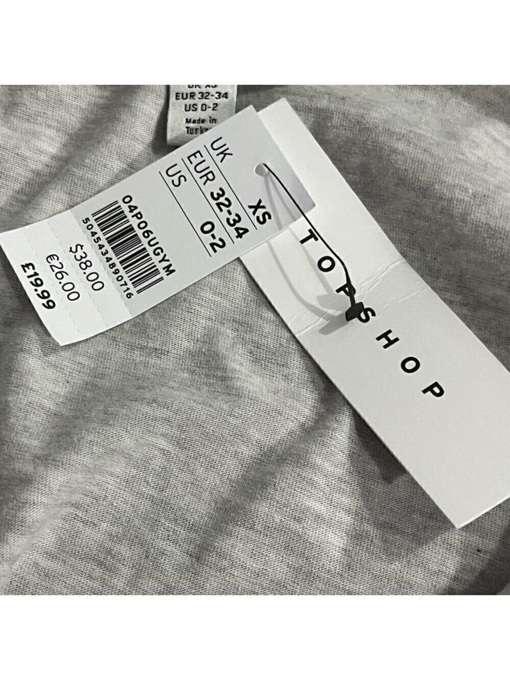 đť…şTOPSHOP Cropped Tank Top Ballet Wrap Gray Knitted Scoop Neck Size XS - Picture 8 of 13